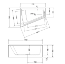 Duravit Paiova Badekar med panel 1700x1300 mm, Venstre hjørne