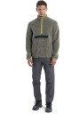 Icebreaker Icl Realfleece Sherpa Ls Half Zip Herre Loden/Black/Bio Lime/Cb L