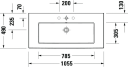 Duravit White Tulip Møbelservant 1050x490 mm, 1 bl.hull, m/o.l, Hvit