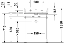 Duravit Vero Air Møbelservant 600x470 mm, u/bl.hull, m/o.l, Hvit m/WG