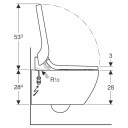 Geberit AquaClean Tuma Comfort dusjtoalett, uten skyllekant, hvitt glass/hvit