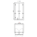 INR Iconic Nordic Rooms Dusjnisje ARC 3 Måltilpasset Brushed Stainless / Timeless Klart Glass