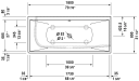 Duravit DuraSquare Badekar med panel 1800x800 mm, Høyre hjørne