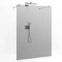 Macro Grace Dusjvegg Walk In Shower 140 cm, Sort Matt/Frostet Glass