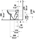 Duravit No.1 Gulvstående toalett 370x480 mm, Rimless, Hvit m/HG