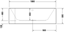 Duravit Happy D.2 Plus Badekar med panel 1800x800 mm, Høyre hjørne