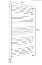 Hafa Ellips håndkletørker 1180x450 mm, Krom