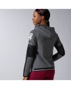 Reebok Womens Workout Ready Full Zip Hoodie - Dark Grey Heather - XS