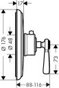 Axor Montreux Termostat Highflow For innbygging, Polert Gull-Optikk