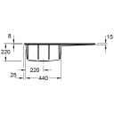 V&B Subway Style 50 Flat Kjøkkenkum 880x490 mm, m/oppl., ven, Fossil m/C+