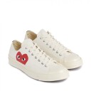 Comme Des Garcons Play X Converse Cdg Big Heart Low Top White Sko Off-White  unisex 40