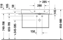 Duravit DuraSquare Møbelservant 800x470 mm, servant høyre, 1 blanderhull