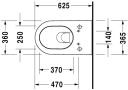 Duravit Darling New Vegghengt toalett 370x620 mm, u/skyllekant. Wondergliss