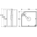 Porsgrund Showerama 10-5 Comfort 90x90 cm, alu matt profil, frostet glass