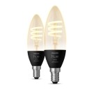 Philips Hue White Ambiance E14 filament stearinlyspære, 2-pack