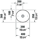 Duravit Cape Cod Toppmontert servant 400x360 mm, u/bl.hull, u/overløp, Hvit