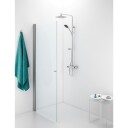 Porsgrund Showerama 10-01 Dusjdør Rett Matt Aluminium / 90cm Klart Glass