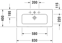 Duravit Me By Starck Compact Møbelser. 830x400 mm, u/blanderhull, Wondergliss