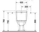 Duravit Serie 1930 Sisterne Vanninntak på siden og bak, Wondergliss