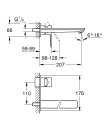 GROHE LINEARE 2-HULLS VEGGHENGT SERVANTBATTERI LARGE