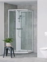 Contura Showerama 10-5 Classic 100x100 cm, alu matt profil, klart glass