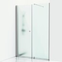 Svedbergs Skoga Dusjnisje Rett Kombi (Vegg+dør) Matt Aluminium / 160cm Frostet Glass