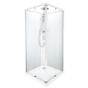 Porsgrund Showerama 10-5 F Dusjkabinett - Firkantet Matt Aluminium / 90x90cm Frostet Glass