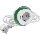 Schneider Electric Bordenhet XS-1 strømuttak+ USB-A Hvit - 1283903