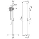 Oras Armatur Apollo Dusjsett 542/544/546Ø95mm - Justerbart Veggfeste Krom / 1-spray Ja