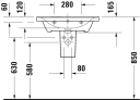 Duravit D-Neo Møbelservant 650x480 mm, 1 bl.hull, m/o.l, Hvit