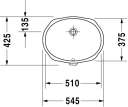 Duravit Servant Santosa  f/underliming 510x375 mm, Hvit, WonderGliss