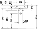 Duravit DuraSquare Møbelservant 500x470 mm, m/1 blanderhull, WG