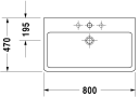 Duravit Vero Møbelservant 800x470 mm, 1 bl.hull, u/o.l, Hvit m/WG