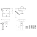 V&B O.novo Vegghengt servant 650x510 mm, 1 bl.hull, m/o.l, Hvit m/C+