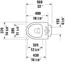 Duravit No.1 Gulvstående toalett 370x560 mm, Rimless, Hvit m/HG