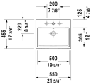 Duravit Vero Air Servant for nedfelling 550x455 mm, u/bl.hull, m/o.l, Hvit m/WG