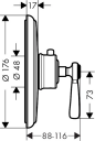 Axor Montreux Termostat Highflow For innbygging, Børstet Gull-Optikk