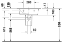 Duravit Me By Starck Møbelservant 630x490 mm, 1 bl.hull, m/o.l, Hvit m/WG