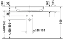 Duravit Luv Toppmontert servant 800x400 mm, m/blanderhull, Grå Matt