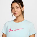 Nike One Swoosh Dri-FIT SS Tee Dame Glacier Blue/Aster Pink S