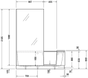 Duravit Dusj + badekar for nisje 1700x750 mm, med panel