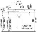 Duravit Cape Cod Toppmontert servant 460x460 mm, 1 bl.hull, u/o.l, Hvit m/WG