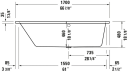 Duravit No.1 Spa-kar for innbygging 1700x1000 mm, Jet Project, Hvit