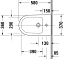 Duravit D-Neo Gulvstående bidet 370x580 mm, Hvit