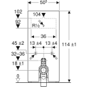 Geberit Monolith Modul, 114 cm Til gulvstående toalett, Betongstruktur