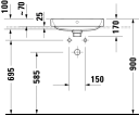 Duravit Happy D.2 Plus Toppmontert serv. 500x400 mm, u/bl.hull, m/o.l, Hvit m/WG