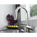 Grohe Minta blandebatteri med C-kran og hånddusj (brushed chrome)