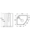 Porsgrund Showerama 10-5 Comfort 90x80 cm, hvit profil, klart glass