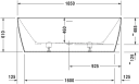 Duravit DuraSquare Frittstående badekar 1850x850 mm. Produsert i DuraSolid A