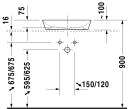 Duravit Cape Cod Toppmontert servant 500x405 mm, u/bl.hull, u/o.l, Hvit m/WG